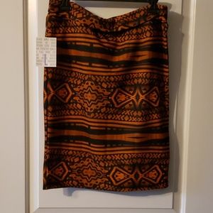 Stretch Print knee length skirt